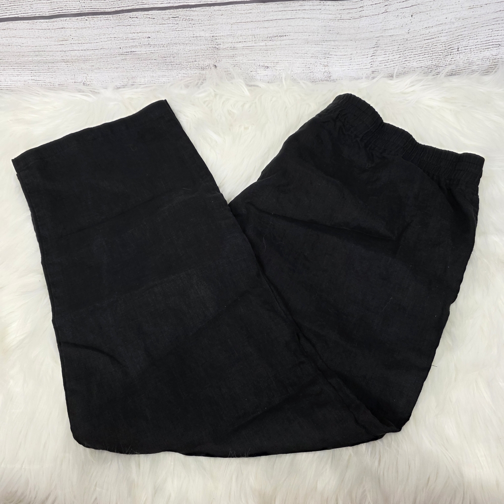 Allen Allen Usa Black Casual Linen Pants